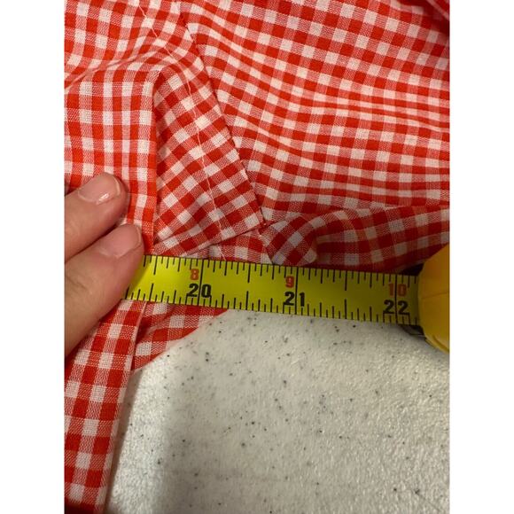 VTG Wrangler Red Check Pearl Snap Shirt Long Tails Single Needle 15.5 33 D25 - Picture 6 of 6